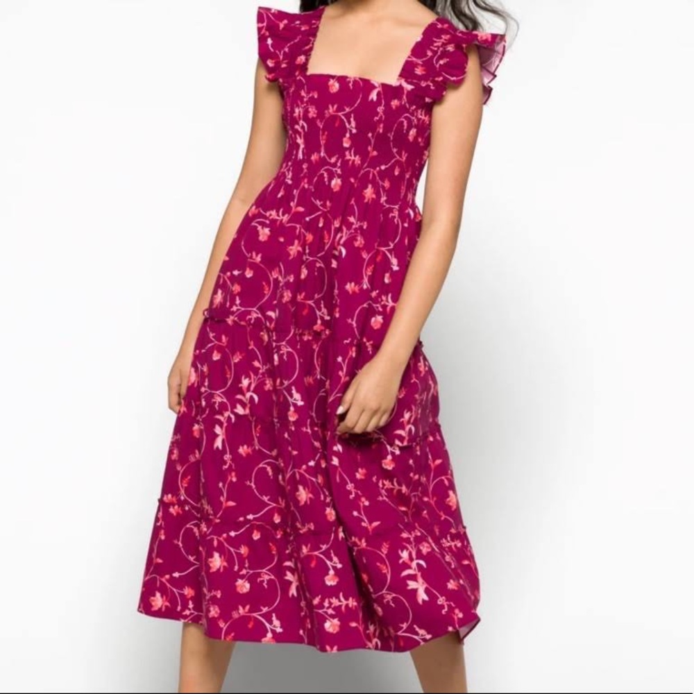 NWT XXL 2XL Hill House Ellie midi Nap Dress in Burgundy Botanical